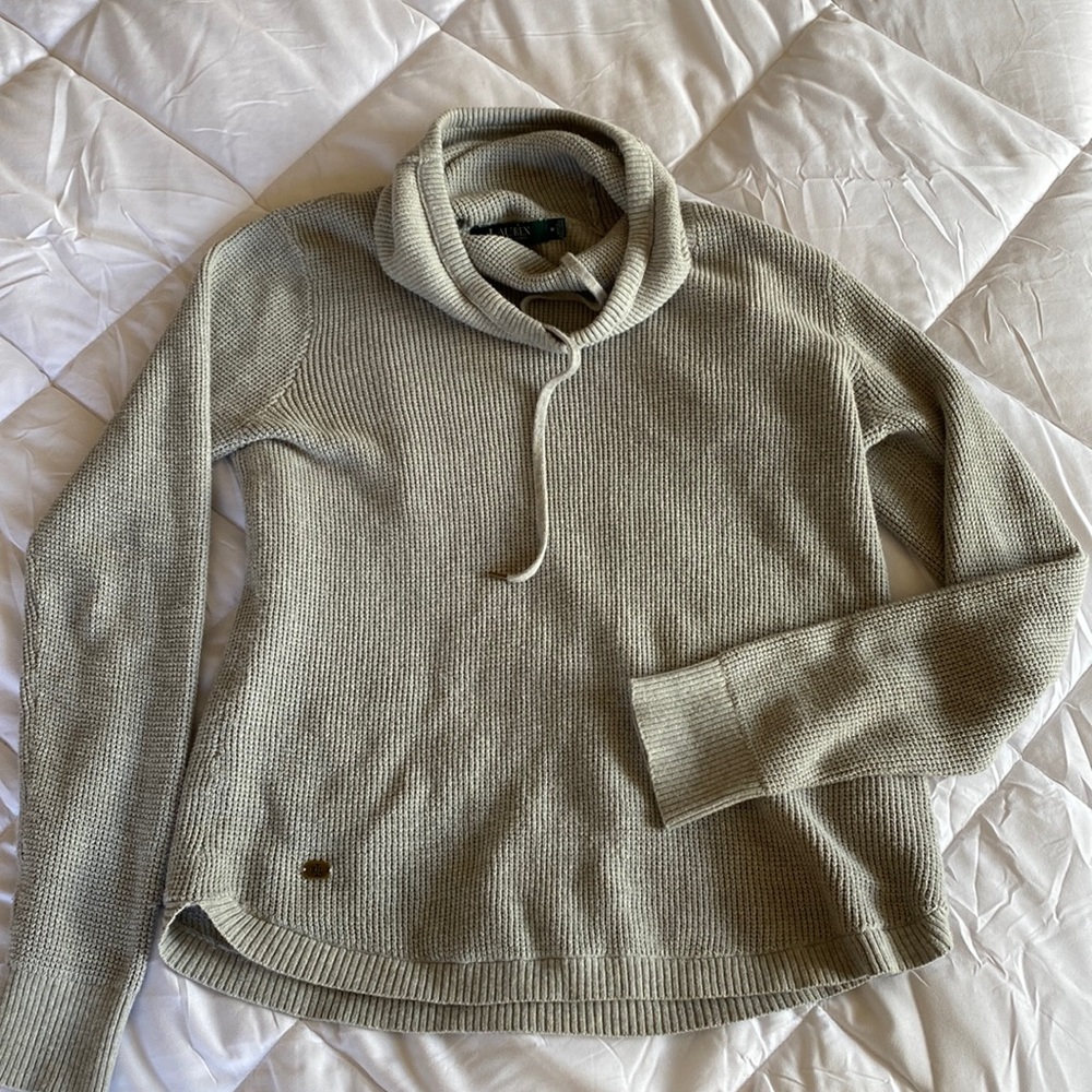 Lauren by Ralph Lauren draw string funnel sweater